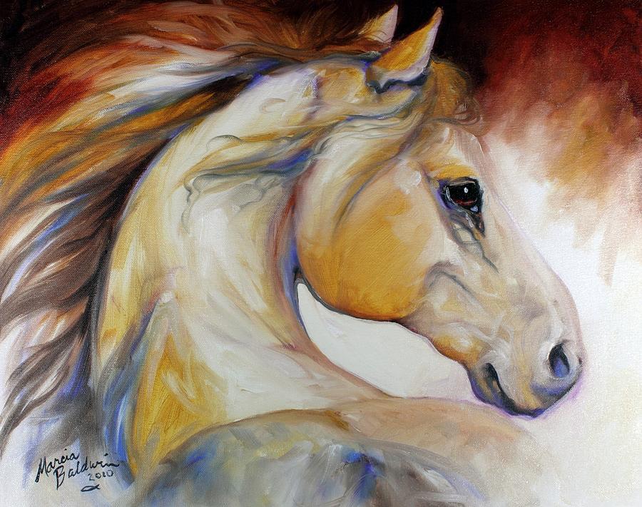 Mustang Named Wind Painting by Marcia Baldwin