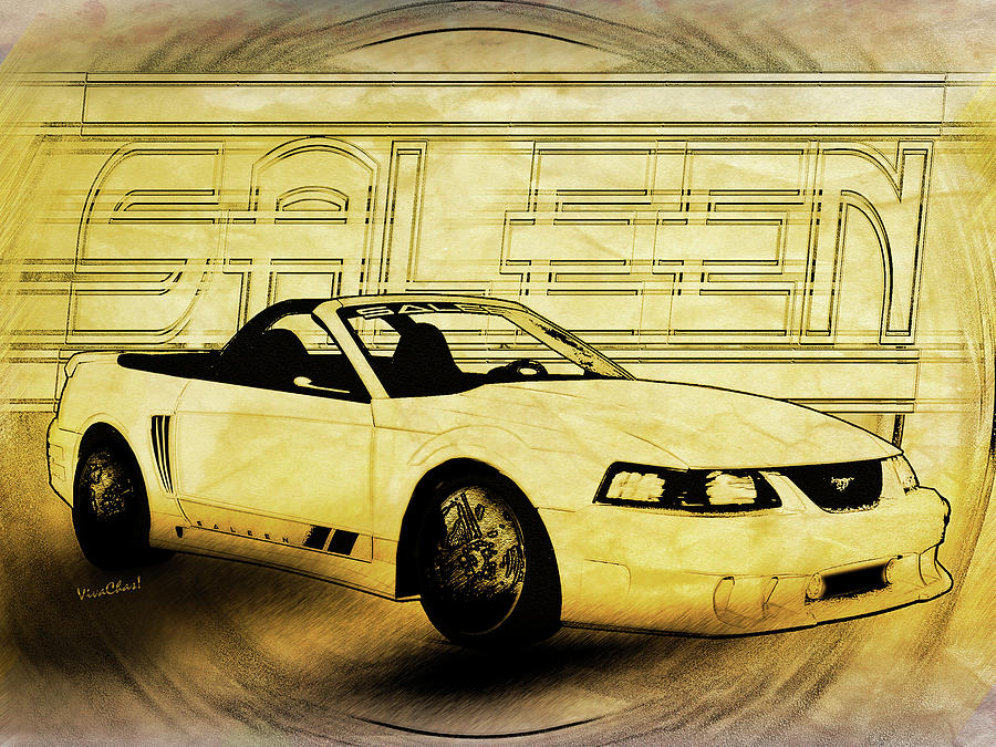 Mustang Saleen Convertible Automotive Art Digital Art by Chas Sinklier