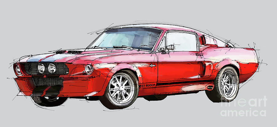 shelby mustang drawings