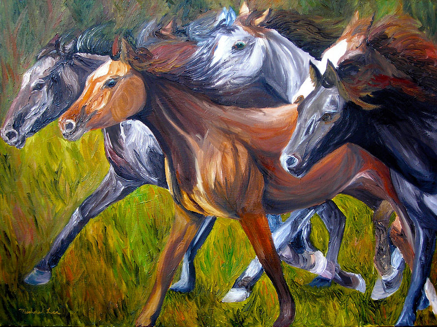 Mustang Spirit Painting by Michael Lee - Fine Art America