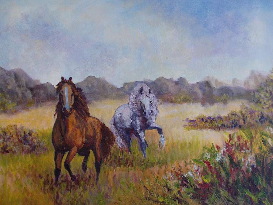 Mustangs Painting by Marty Pena - Fine Art America