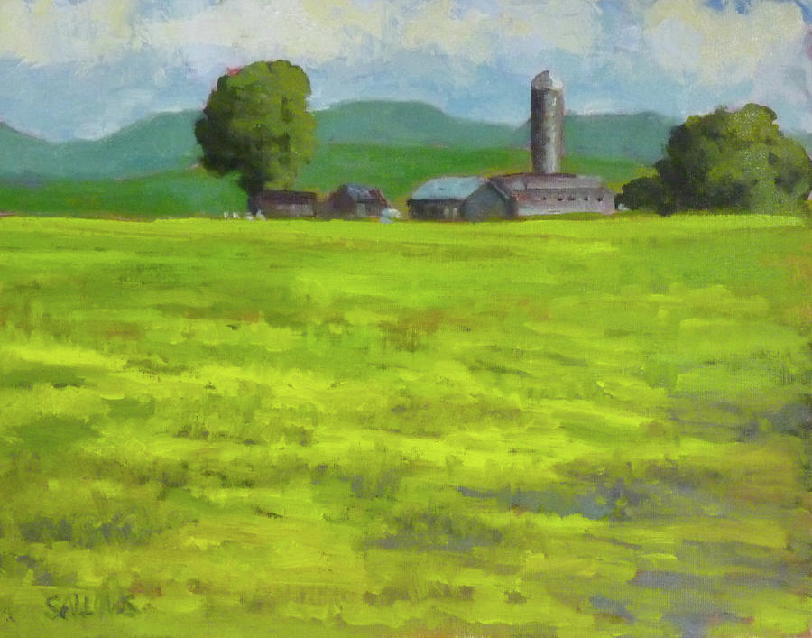 Spring Painting - Mustard Fields Indiana by Nora Sallows