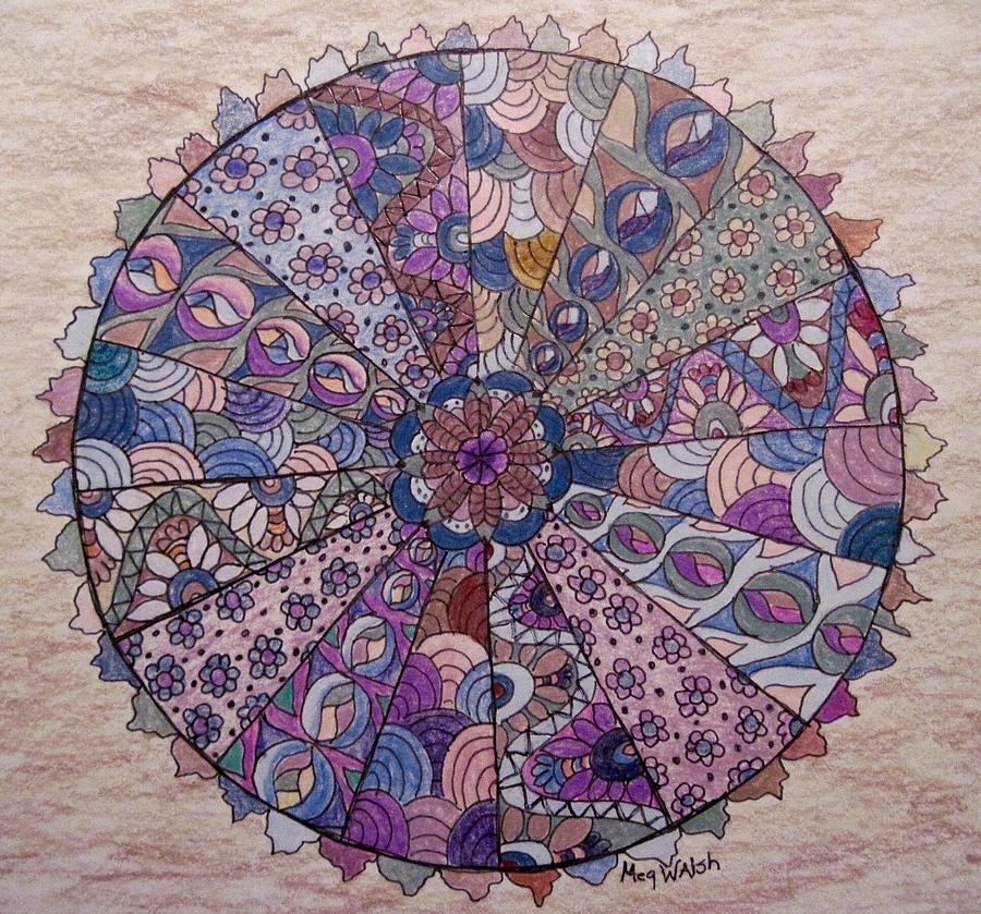 Muted Mandala Drawing by Megan Walsh