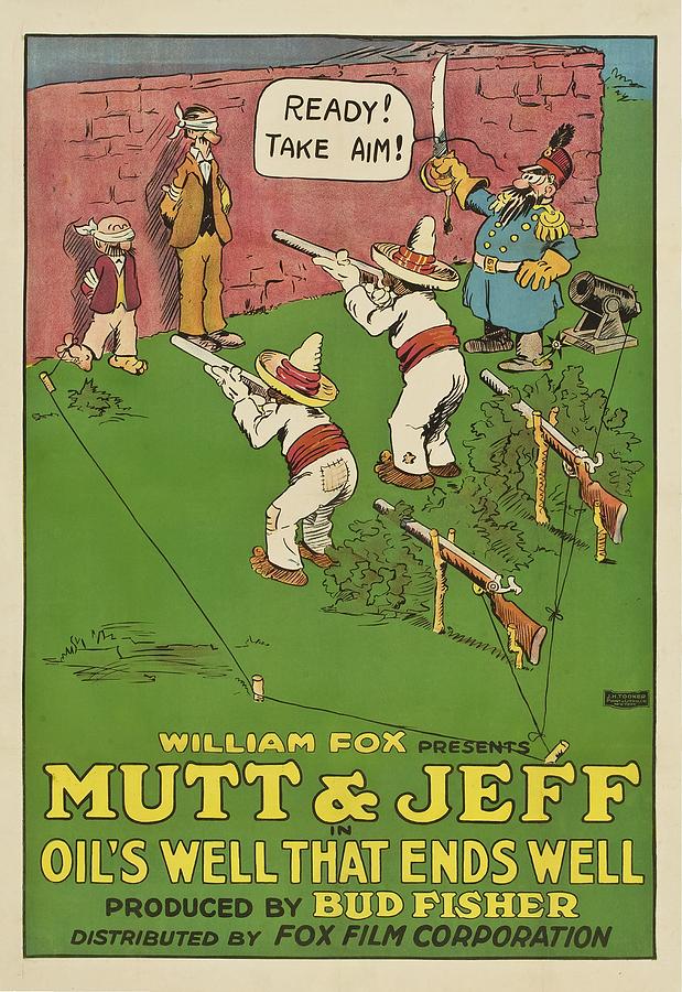 Movie Drawing - Mutt and Jeff 1919 by Mountain Dreams