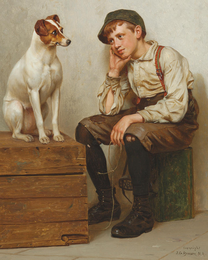 Mutual Admiration Painting by John George Brown
