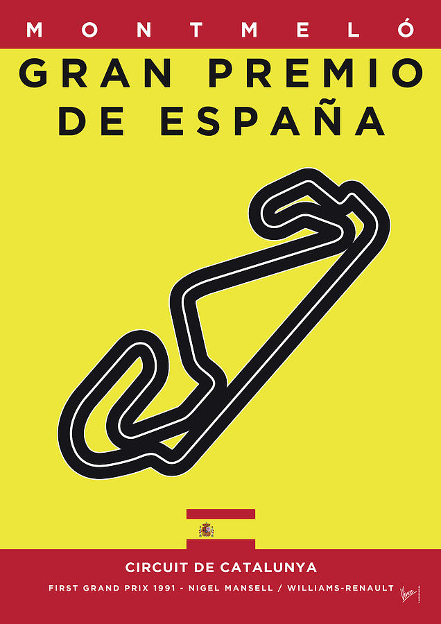 My 2017 Gran Premio De Espana Minimal Poster Digital Art by Chungkong Art