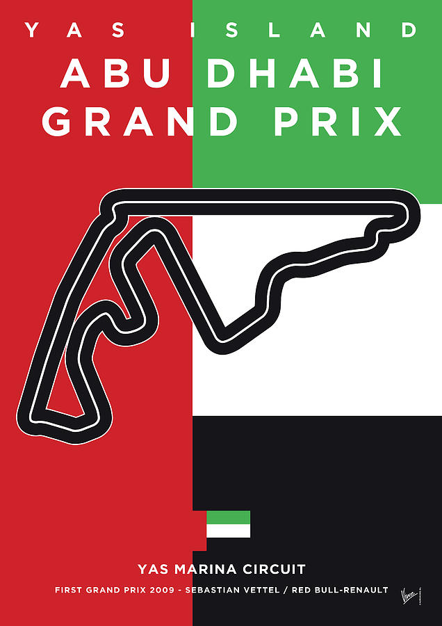 My Abu Dhabi Grand Prix Minimal Poster Digital Art by Chungkong Art