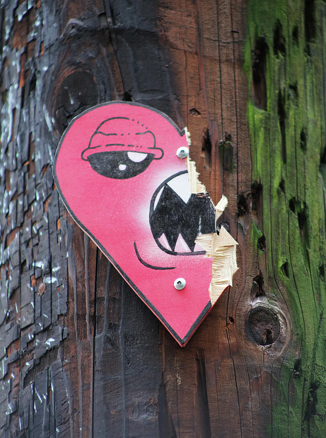 My angry chewed heart  Photograph by J C