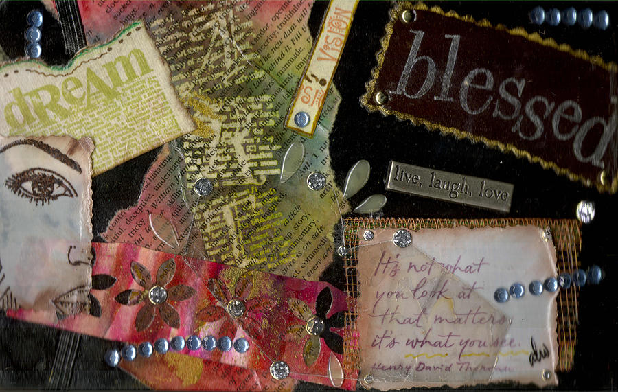 My Art Journal - Blessed Mixed Media by Angela L Walker