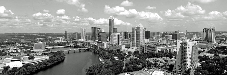 My Austin Skyline in black and white Photograph by James Granberry