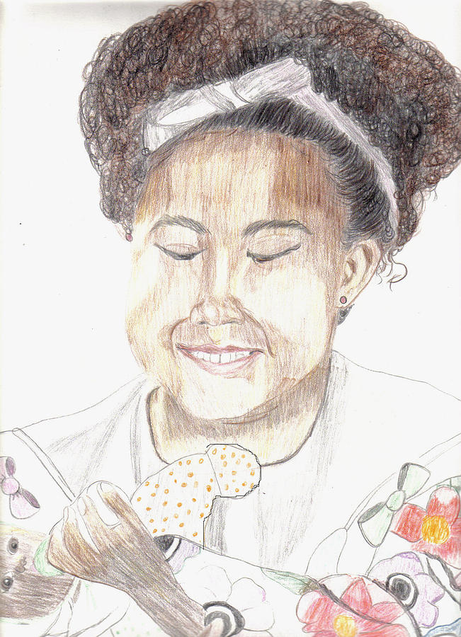 Portrait Drawing - My baby doll by Thomasina Marks