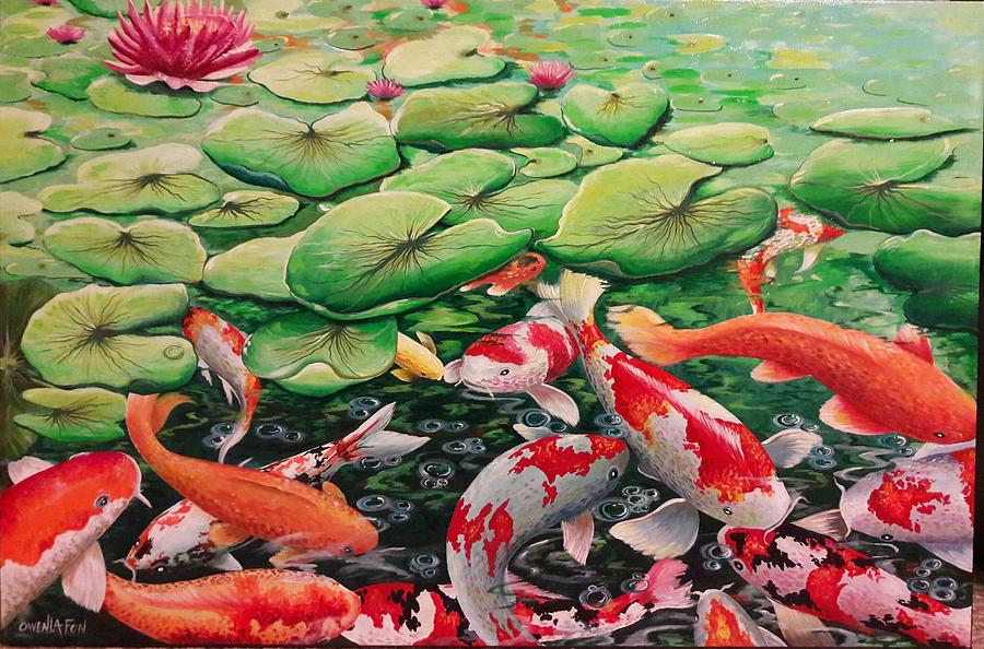 My Backyard Pond Painting by Owen Lafon - Fine Art America