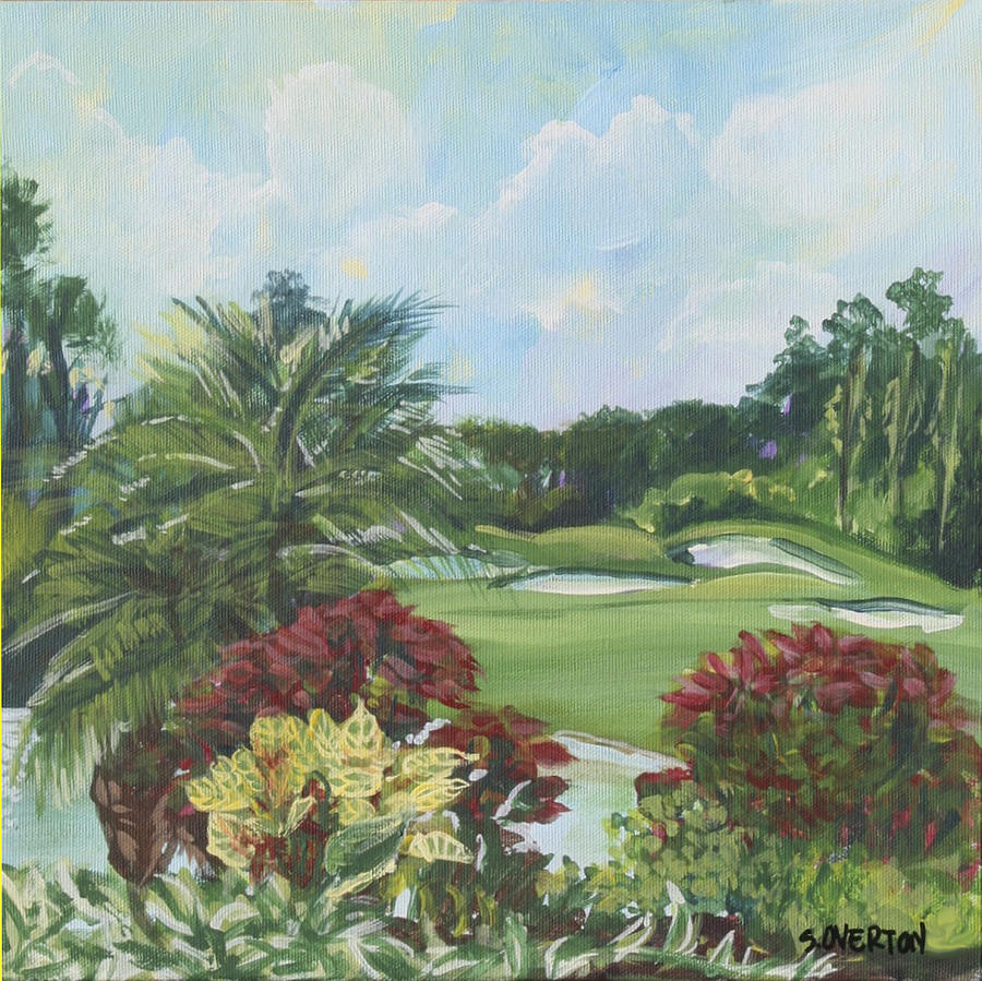 My Backyard Florida Acrylic Painting Art Painting by Shelley Overton