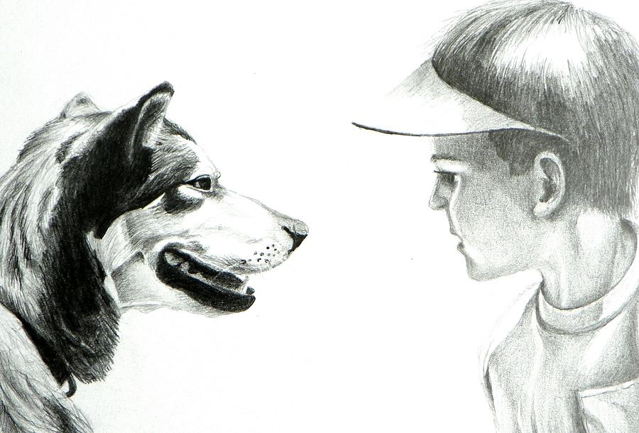 Dog Drawing - My Best Friend  by David Ackerson