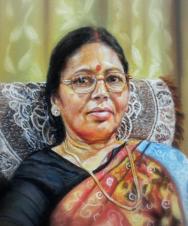 Portrait Painting - My better half closeup by Dinesh  Dubey