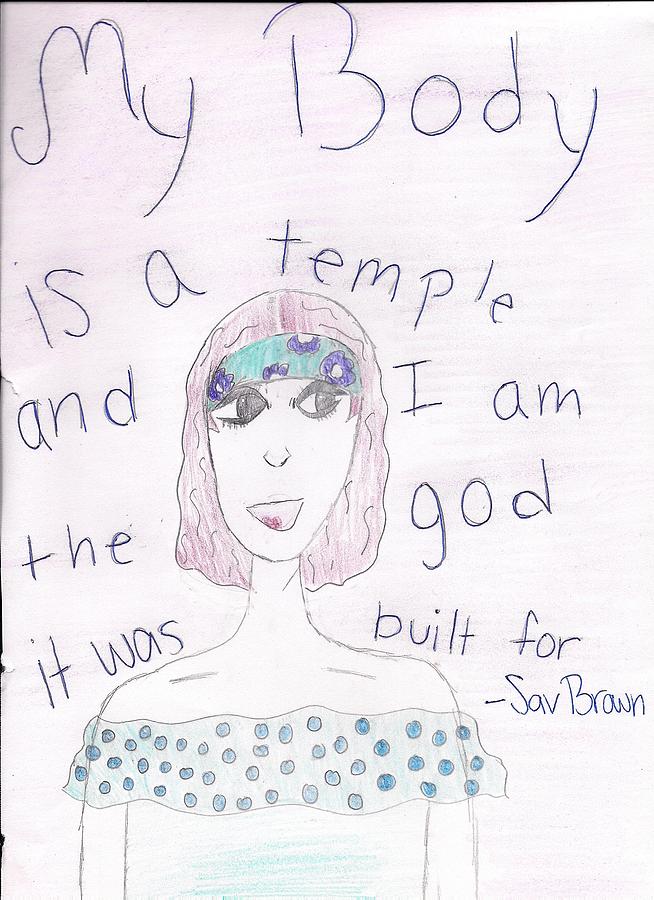 My body is a temple Drawing by Grace Holland - Fine Art America