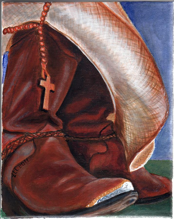 My boots Painting by Theresa Cangelosi