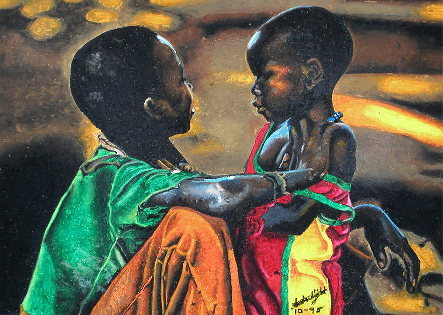 Children Pastel - My Brothers Keeper by Andre Ajibade