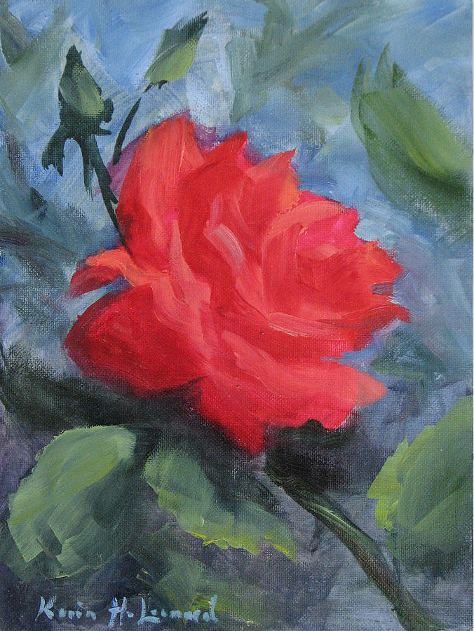 Still Life Painting - My Brothers Rose by Karin  Leonard