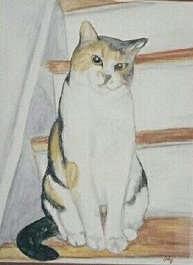 Cat Painting - Imelda by Debra Sandstrom