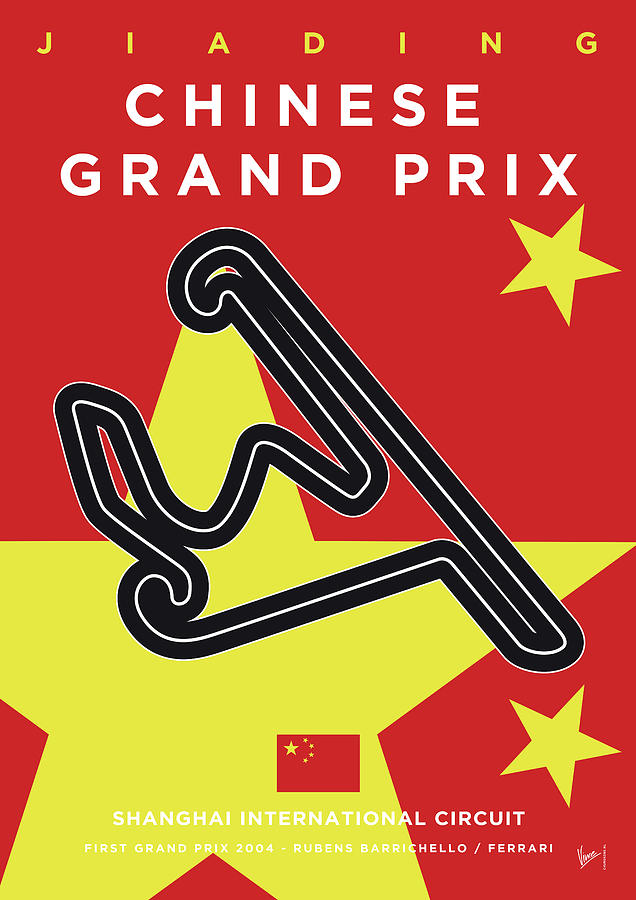 Car Digital Art - My Chinese Grand Prix Minimal Poster by Chungkong Art