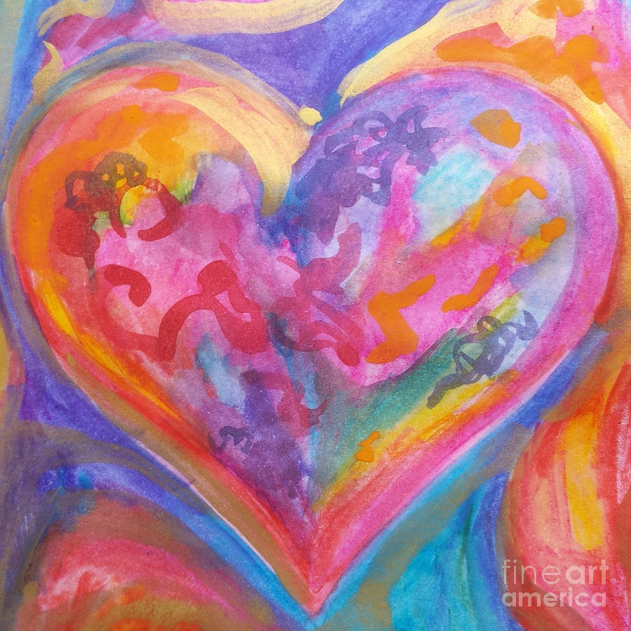 My colorful heart Painting by Priscilla Batzell Expressionist Art Studio Gallery
