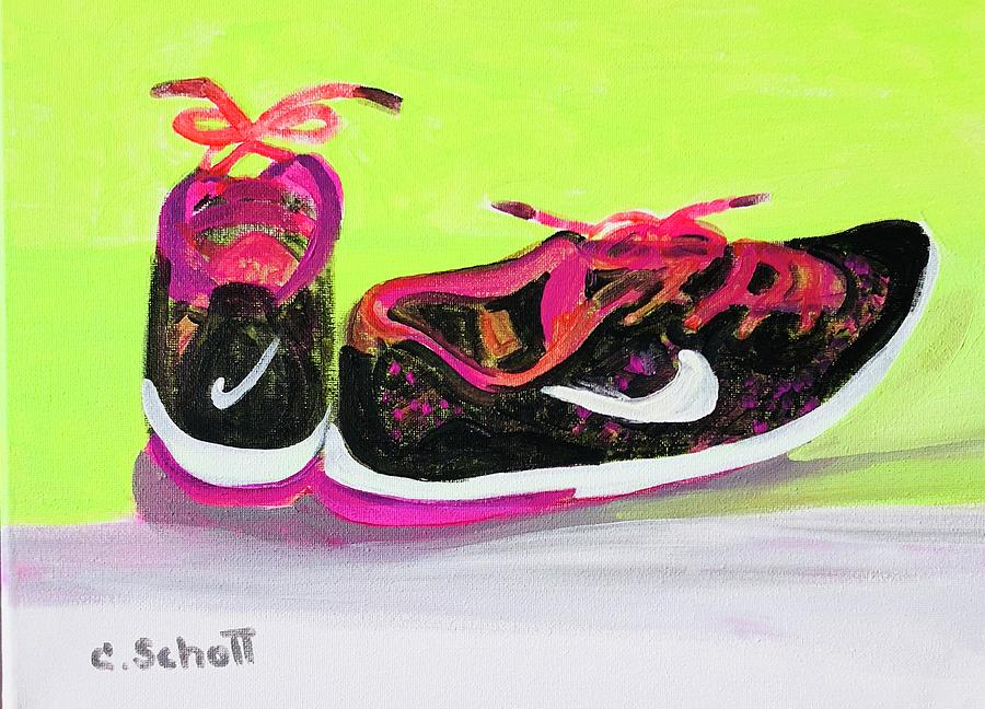 My Comfy Shoes Painting by Christina Schott