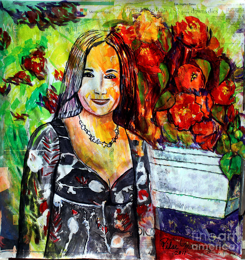 Cousin Painting - My Cousin Regina by Pilar Martinez-Byrne Cousin Painting - My Cousin Regina by Pilar Martinez-Byrne