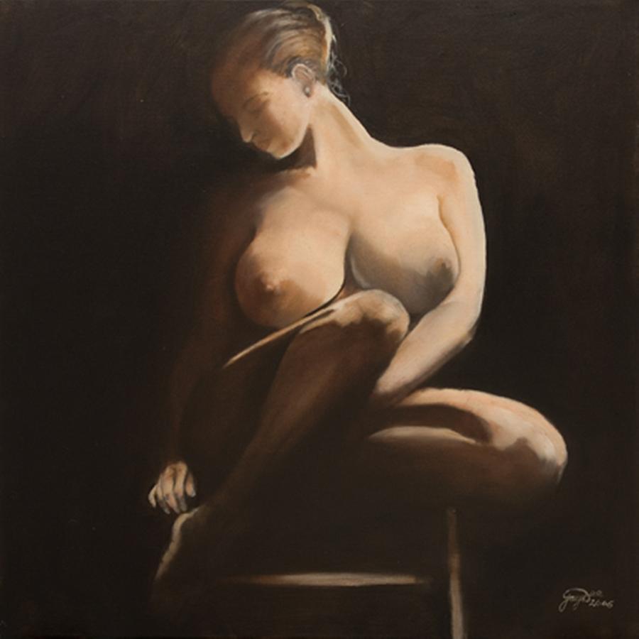 Figurative Painting - My Coy Mistress by Jane  Simpson