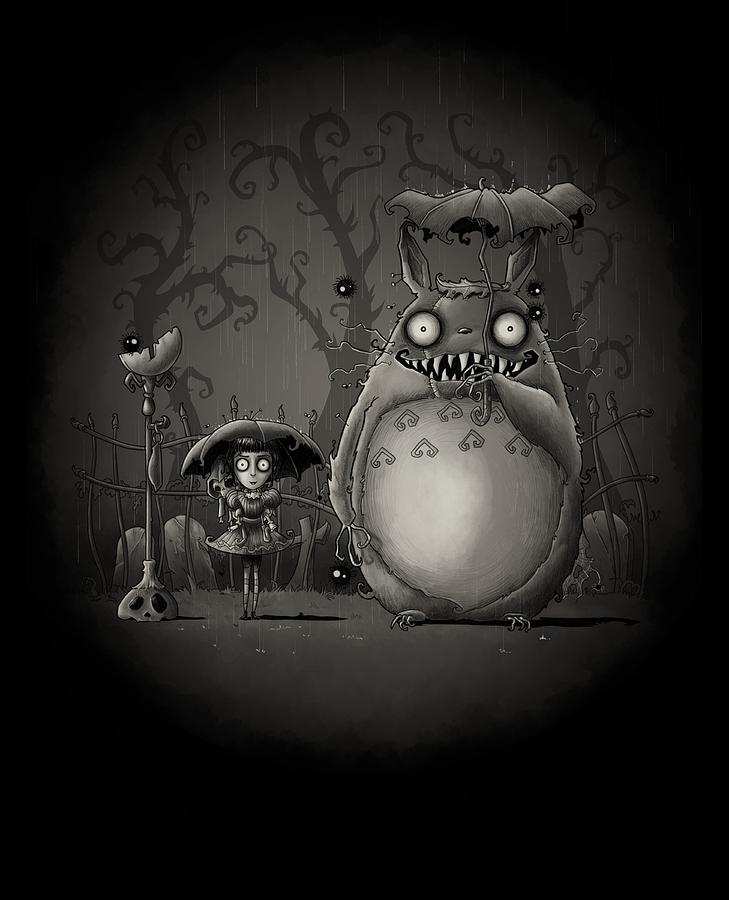 Totoro Digital Art - My Creepy Neighbor by Angel Saquero