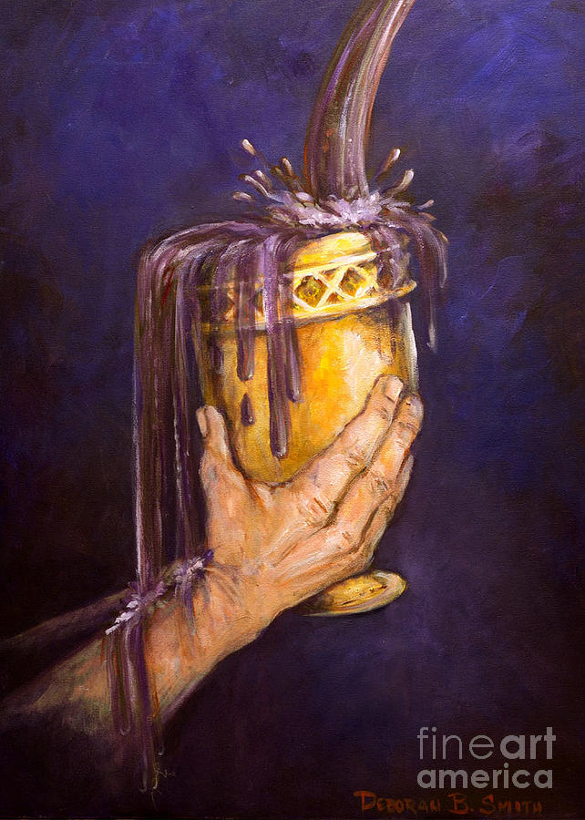 Wine Painting - My Cup Runs Over by Deborah Smith