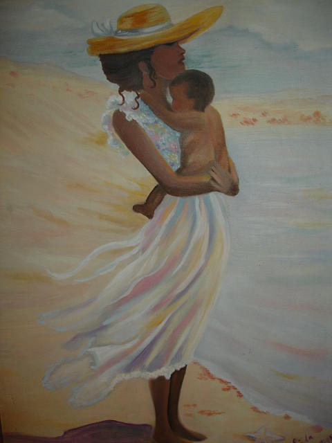 Impressionism Painting - My daughter and I by Linda Mungerson