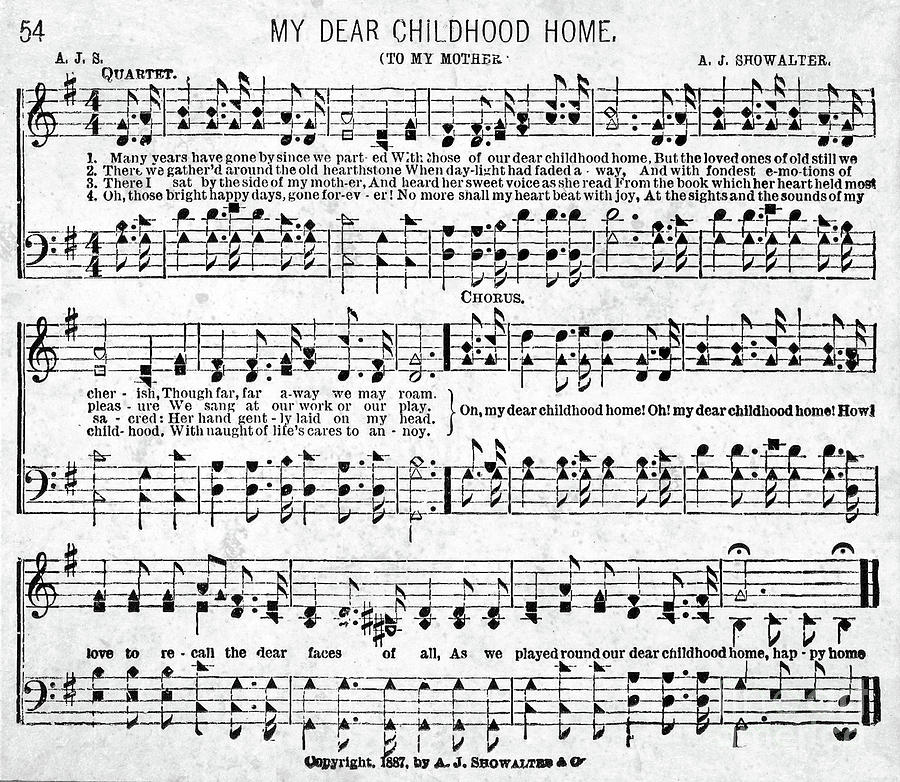 My Dear Childhood Home Musical Score Digital Art by Pristine Cartera Turkus