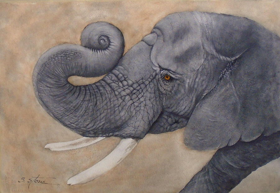 Wildlife Painting - My  Elephant by Sandra Stone