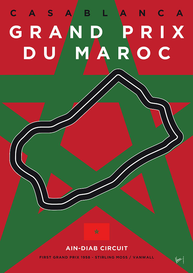My F1 Casablanca Race Track Minimal Poster Digital Art by Chungkong Art