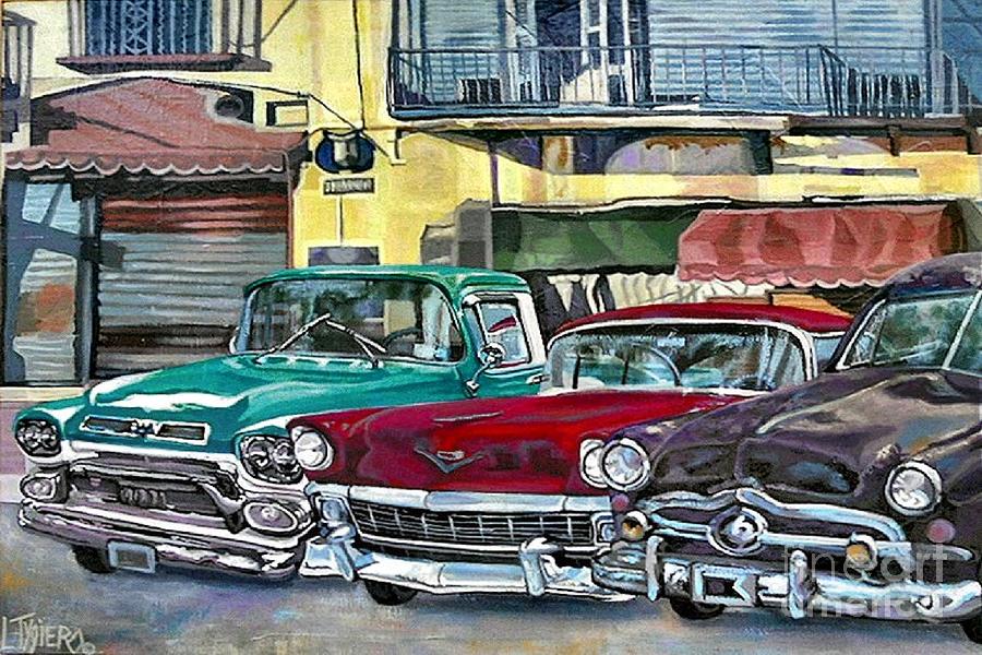 Car Painting - My Fathers Cars by Lisa Tygier Diamond