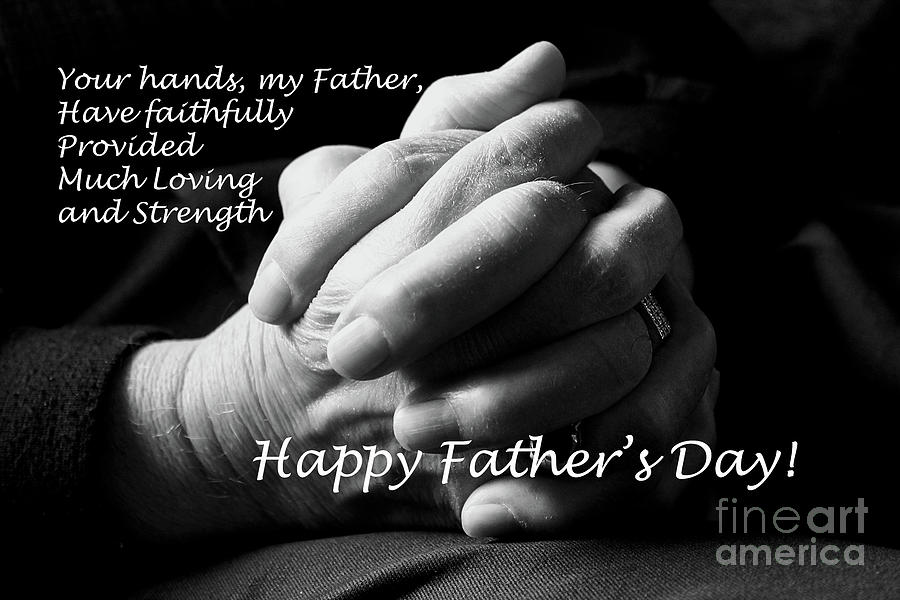 My fathers Hands Fathers Day Card Photograph by Nina Silver