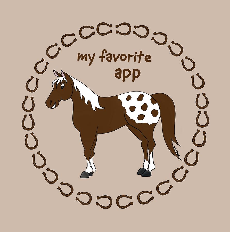 Horse Digital Art - My Favorite App - shoes by Lorrisa Dussault