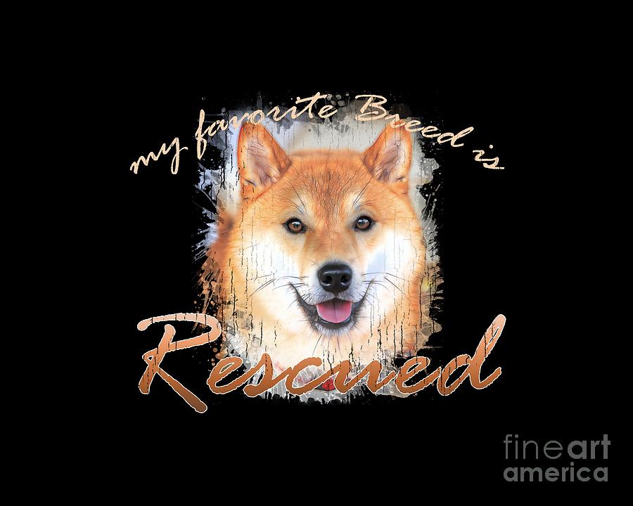 My favorite breed is rescued Watercolor 4 Digital Art by Tim Wemple