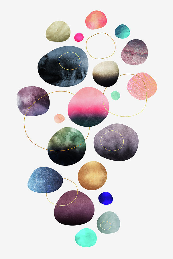 Abstract Digital Art - My Favorite Pebbles by Elisabeth Fredriksson