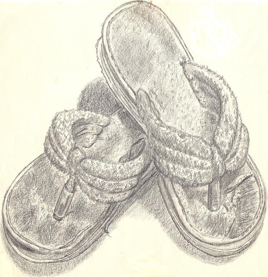 My favorite sandals Drawing by Doris Lindsey | Fine Art America