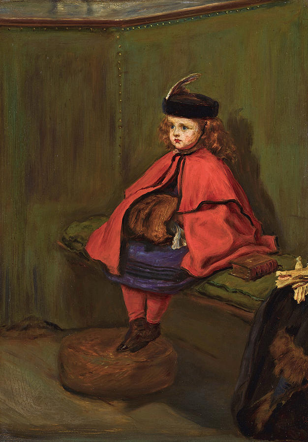 John Everett Millais Painting - My first Sermon by John Everett Millais