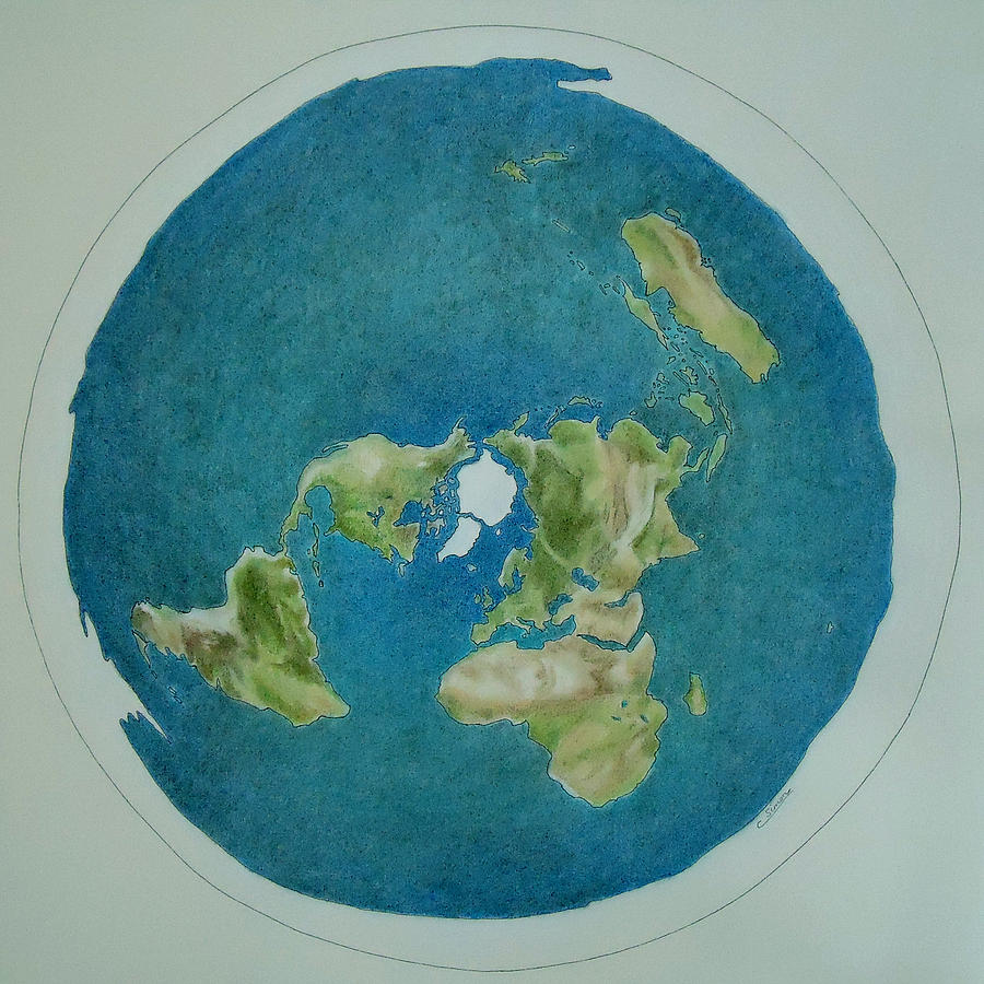 My Flat Earth Drawing by Cati Simon