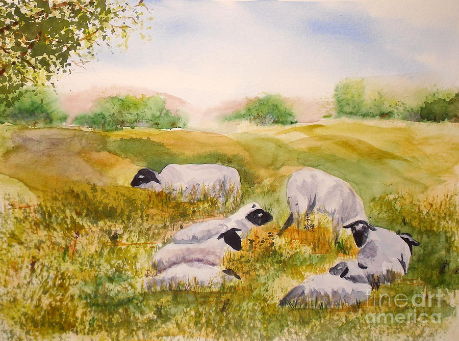 My Flock of Sheep Painting by Vicki  Housel