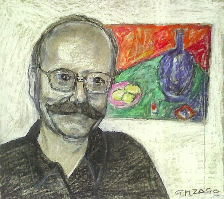 Portrait Painting - my friend and artist Pat Moffatt by Gianantonio Zago Marino