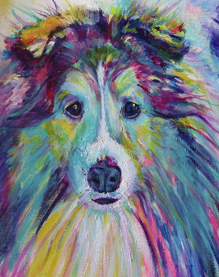 My friend the Sheltie Dog Painting by Karin McCombe Jones