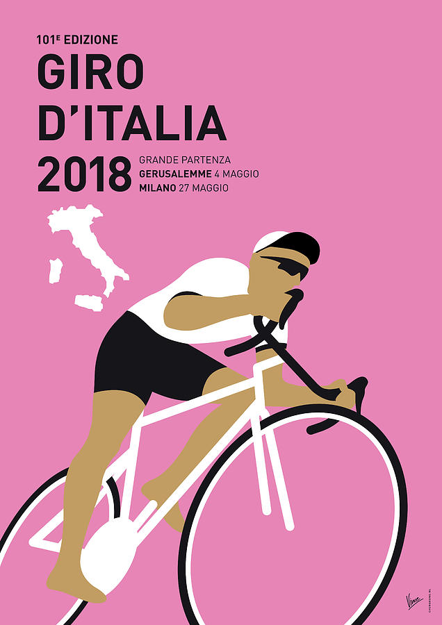 2018 Digital Art - My Giro Ditalia Minimal Poster 2018 by Chungkong Art