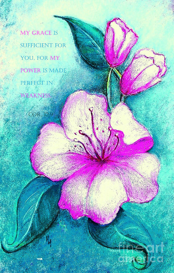 My Grace is Sufficient - Verse Painting by Hazel Holland