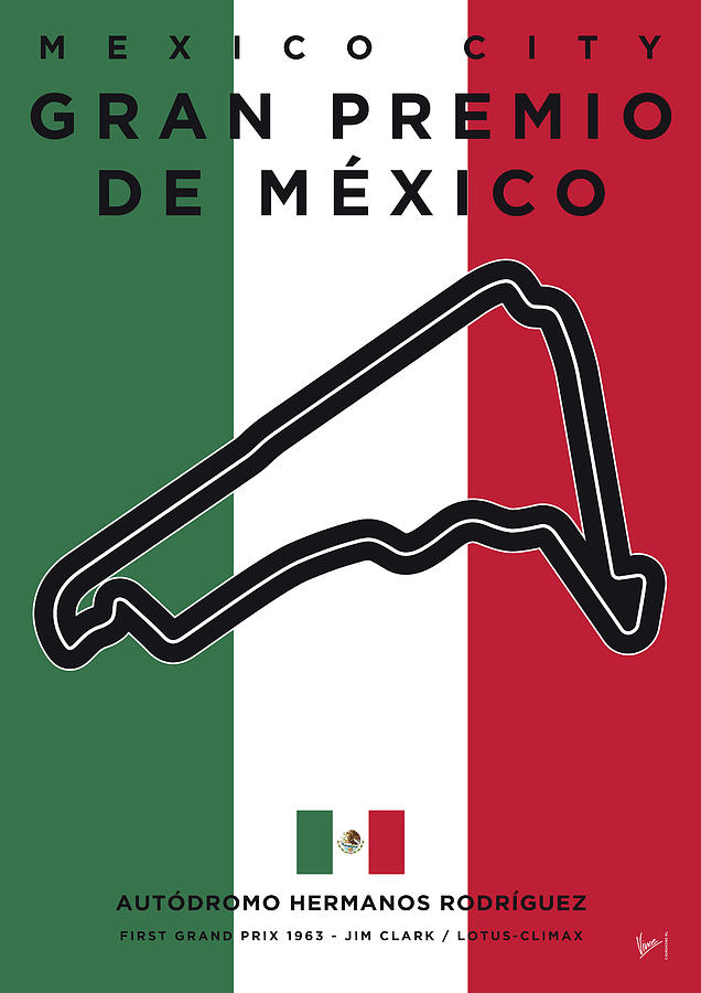 My Gran Premio De Mexico Minimal Poster Digital Art by Chungkong Art