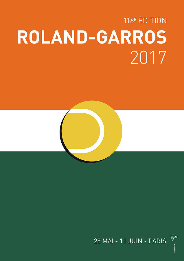 My Grand Slam 02 Rolandgarros 2017 Minimal Poster Digital Art by Chungkong Art
